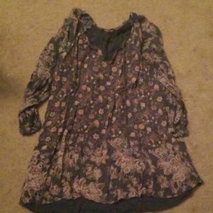 Free People Floral Long Sleeve Dress